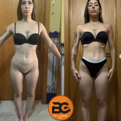 foto de atleta antes e depois de passar pelo programa de transformação corporal