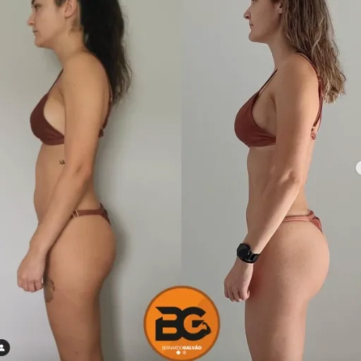 foto de atleta antes e depois de passar pelo programa de transformação corporal