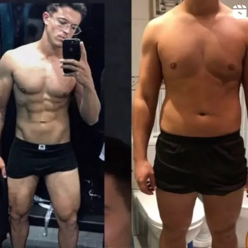 foto de atleta antes e depois de passar pelo programa de transformação corporal