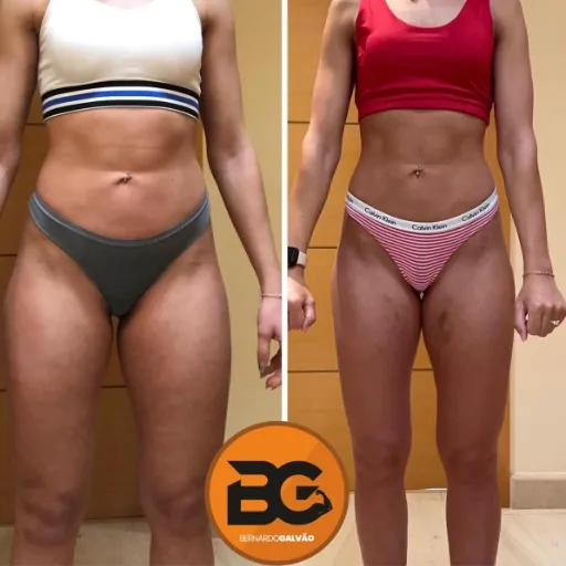 foto de atleta antes e depois de passar pelo programa de transformação corporal