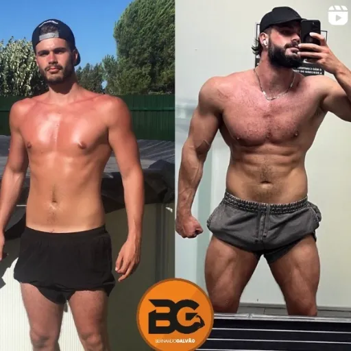 foto de atleta antes e depois de passar pelo programa de transformação corporal